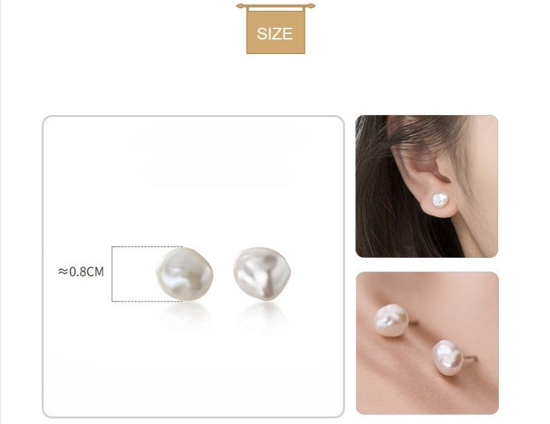 Baroque Pearl Stud Earrings