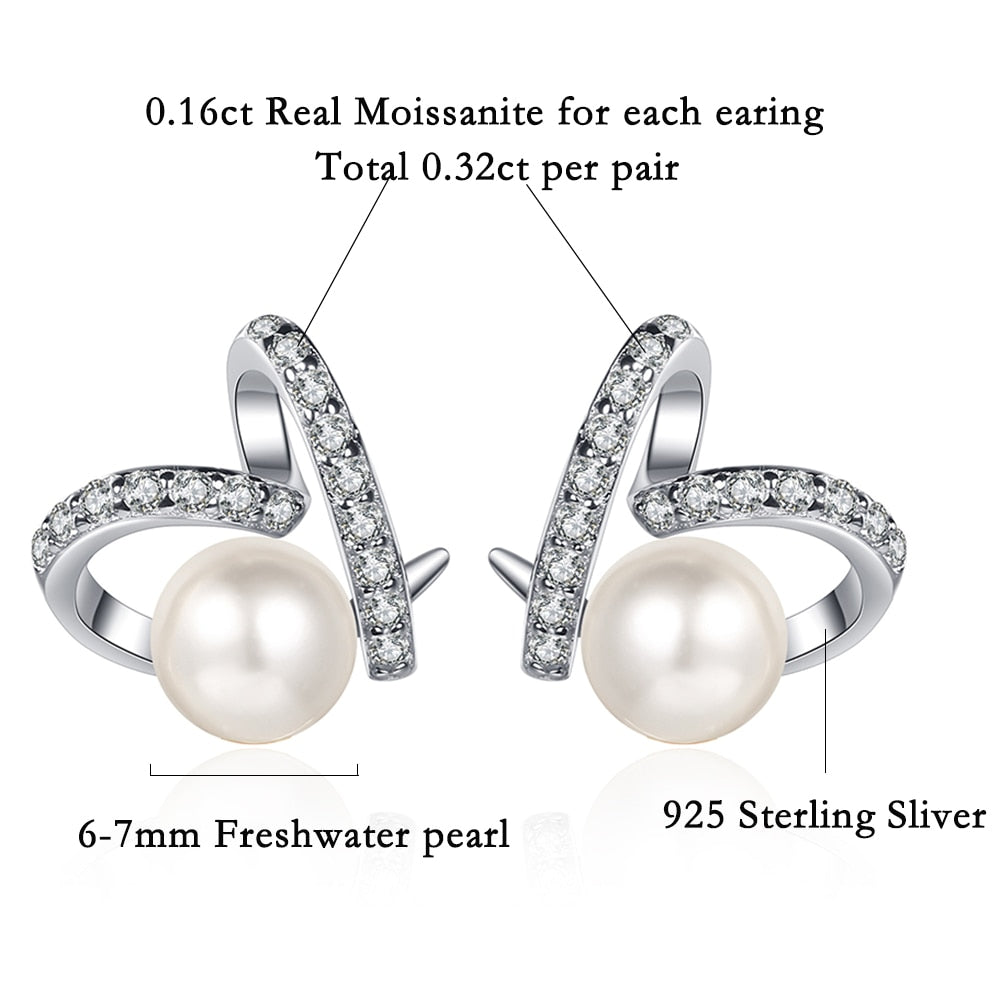 Pearl Engagement Stud Earring