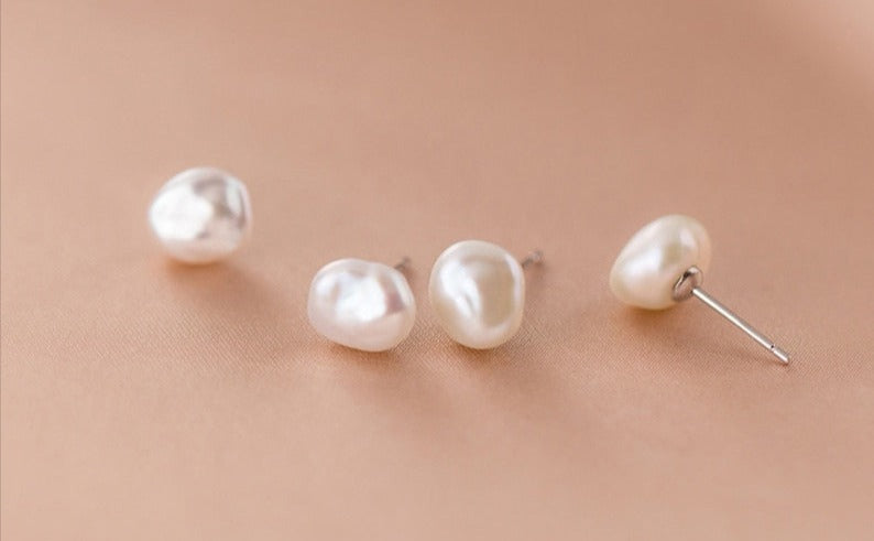 Baroque Pearl Stud Earrings