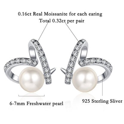 Pearl Engagement Stud Earring